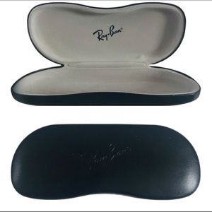Ray Ban Unisex Black Faux Leather Glasses Hard Case NWOT